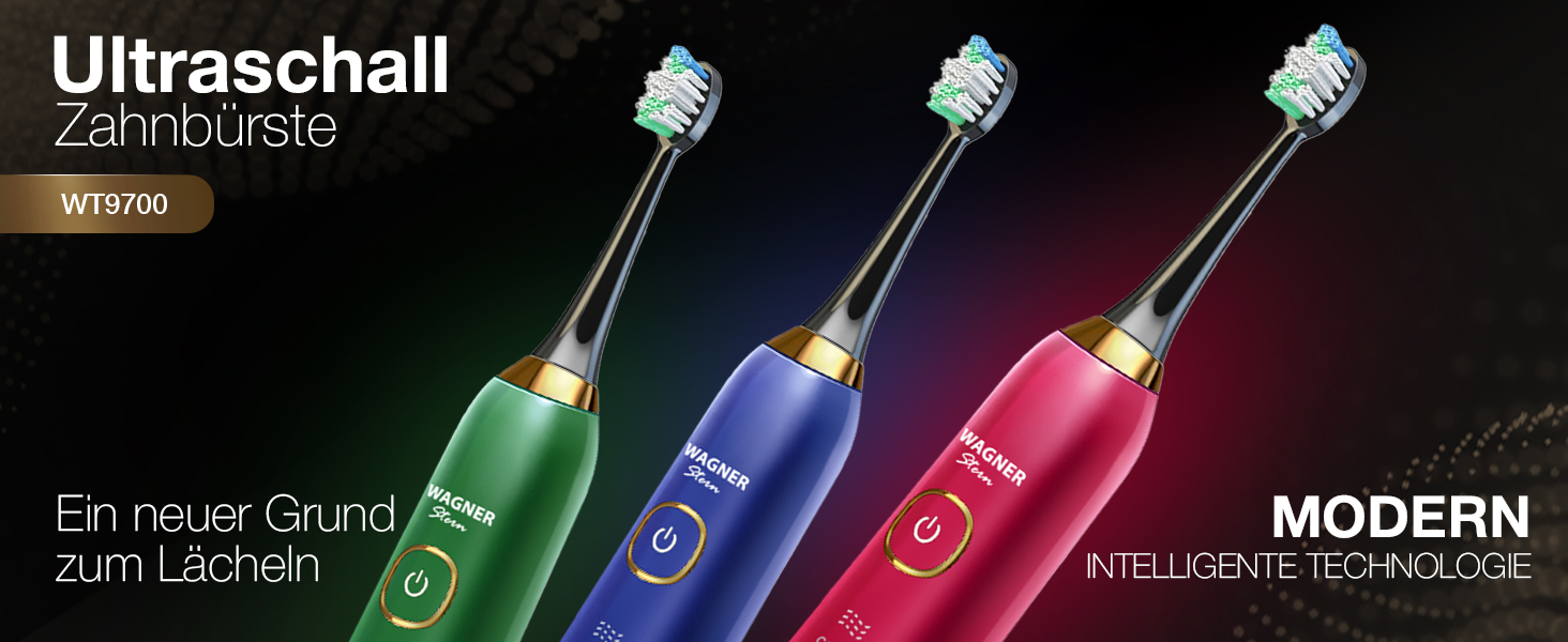 Звукова зубна щітка Wagner Stern Die Emerald Green Edition з відбілюванням, 5 режимів, 8 насадок, дорожня сумка