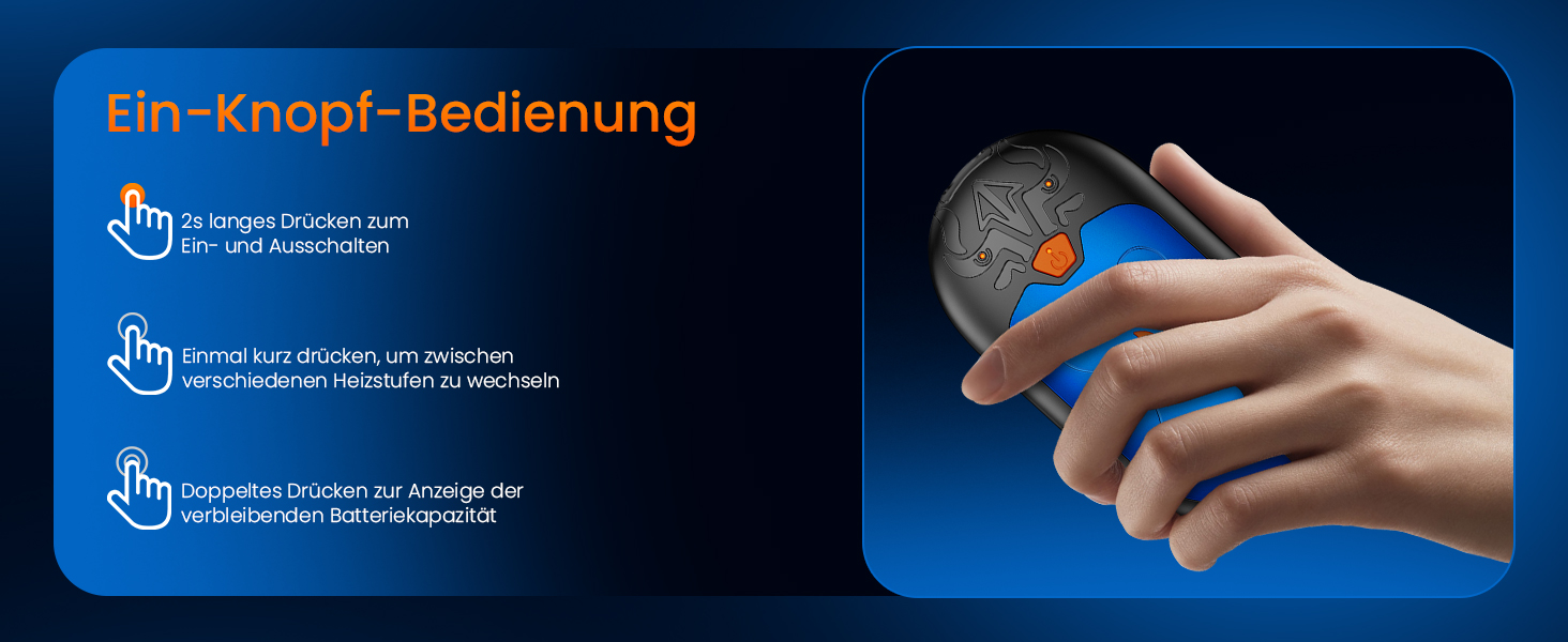 Електричні грілки для рук, 2 шт. з підзарядкою, 24 години тепла, 3 режими нагріву, портативні для жінок, чоловіків та пацієнтів з синдромом Рейно (блакитні)