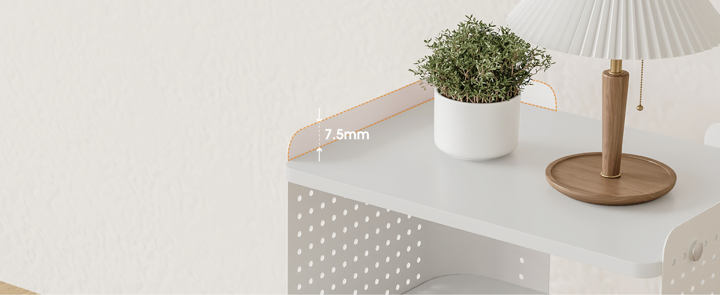 Стіл для принтера Fenge на колесах з органайзером, 3 яруси, білий (45.3x33.5x53.5 см)