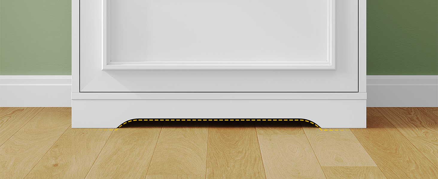 Шкаф для взуття Brinlawb з 3 дверцятами, білий. Комод для взуття, полиця для взуття з регульованими перегородками, для 14-18 пар. Дерев'яний шкаф для вхідної зони, коридору, вітальні.