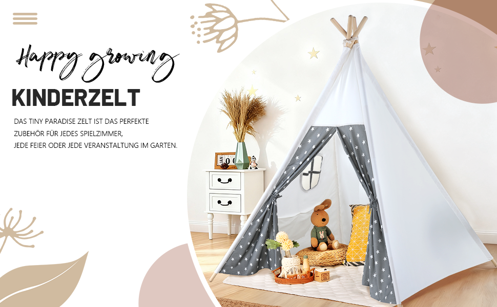 Дитячий намет-халатка Tipi для гри в приміщенні та на вулиці. Ігровий намет-халатка для хлопчиків та дівчаток з сумкою для зберігання, ігровий будиночок з вікнами. Чудовий подарунок! (Сірий)