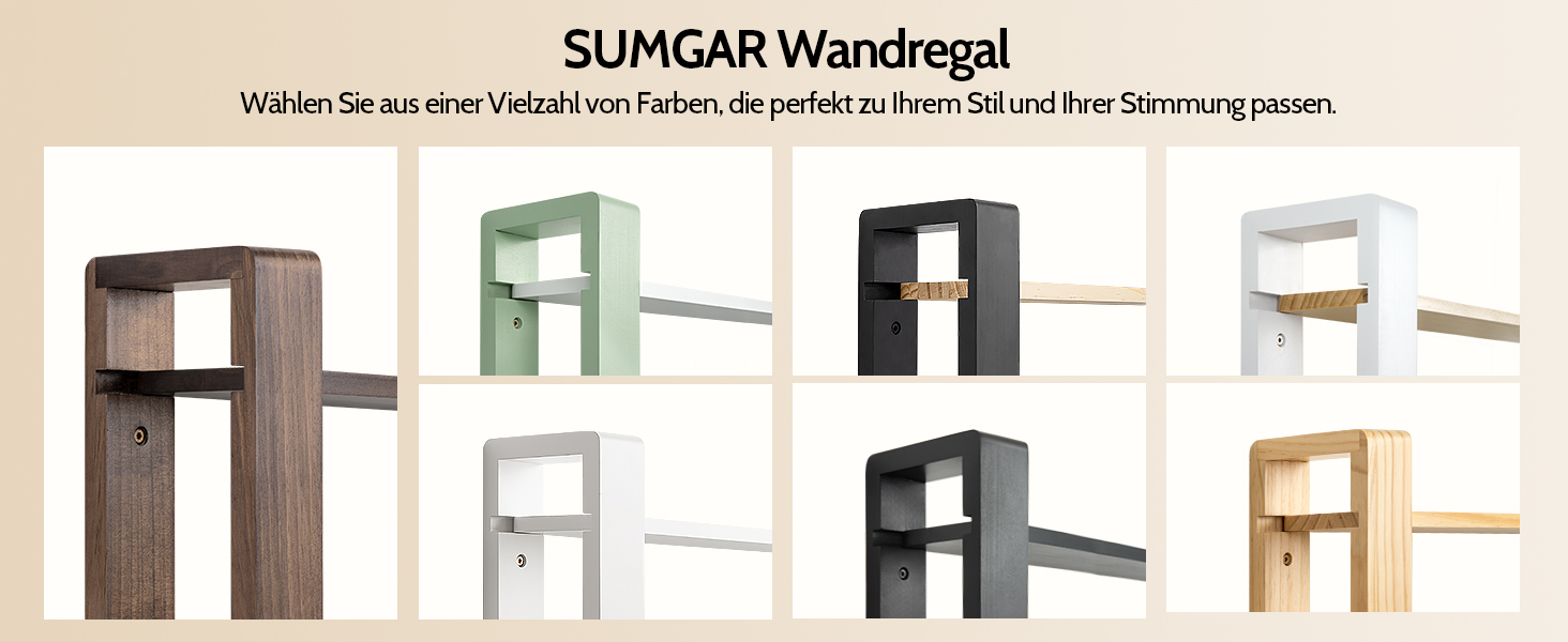 Полиця настінна SUMGAR з дерева, плаваючі полиці, 3-ярусна, декоративна, для вітальні, спальні, колір горіх, 50x58 см