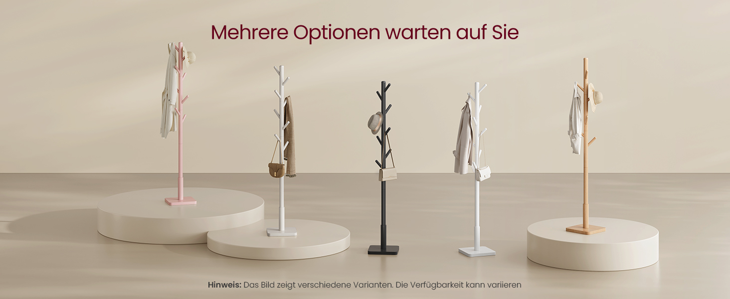 Стійка для одягу VASAGLE, дерев'яна, з 8 гачками, для передпокою, RCR010B01 (Капучино-бежевий)