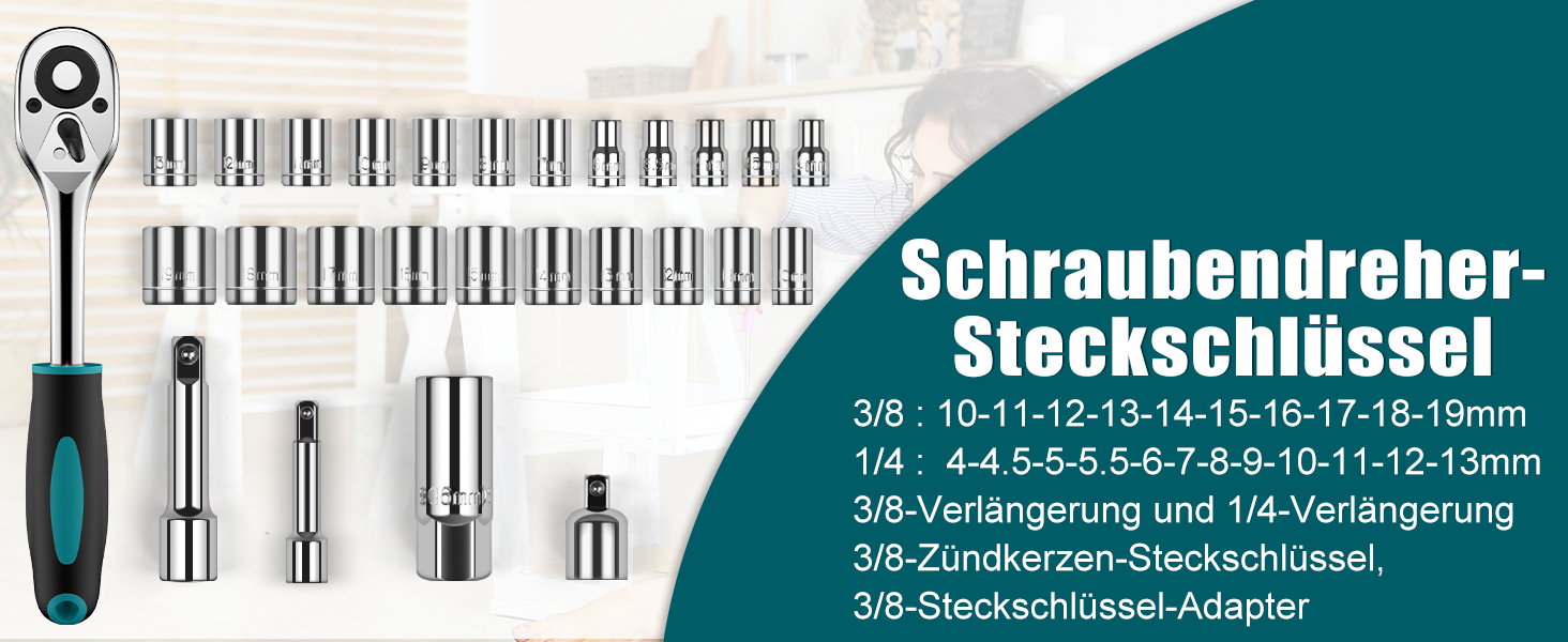 Набір інструментів Sundpey 257 предметів у кейсі: набір гайкових ключів, викруток, шестигранників, плоскогубців (синій)