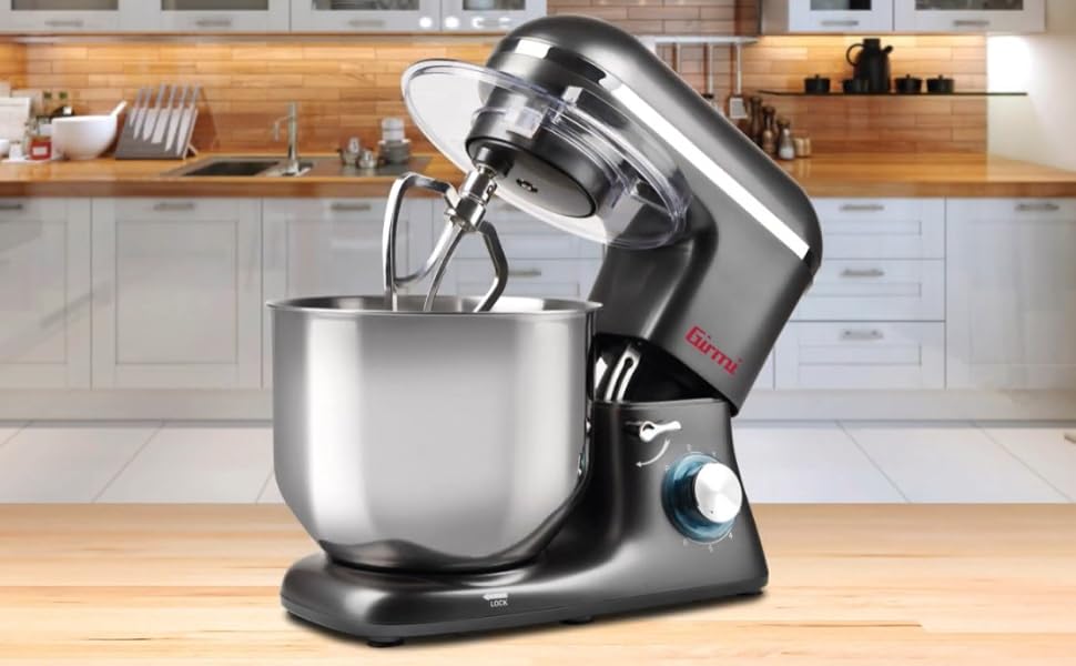 Кухонний комбайн Girmi IM46: 1800 Вт, 8 л, 6 швидкостей, чаша з нержавіючої сталі, пульс-режим, аксесуари