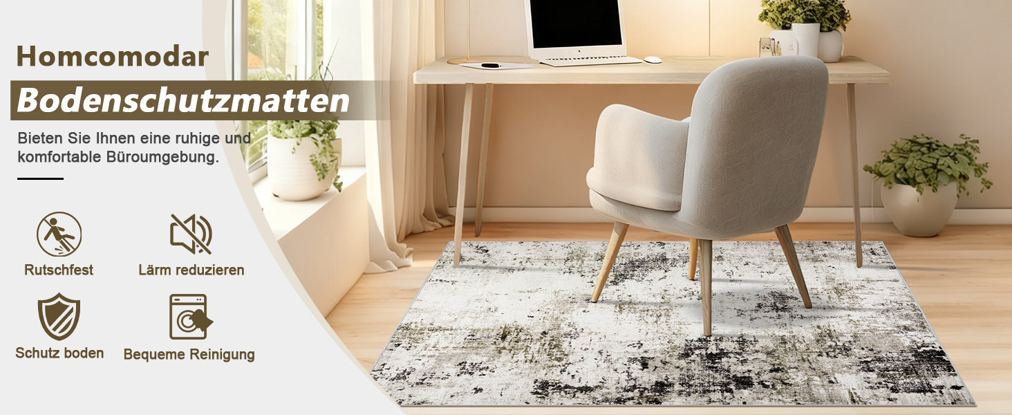 Килимок для підлоги під стілець для твердої підлоги Бохо, килимок під стіл для твердої підлоги, антиковзний килимок для офісного стільця (90x120 см, Тауп)