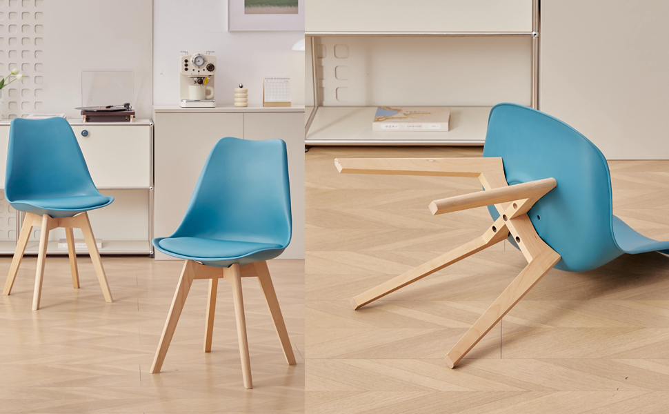 Набір обідніх стільців 6 шт., масивні дерев'яні ніжки, знімні подушки, кухонні стільці, сучасний дизайн (6 стільців)