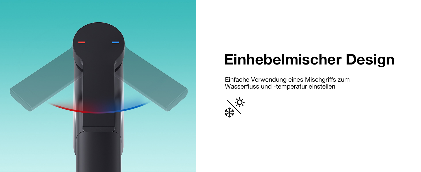Сучасний змішувач для ванної кімнати CREA з висувною лійкою, 2 режими струменя, одноlever, з міді з хромовим покриттям (чорний)