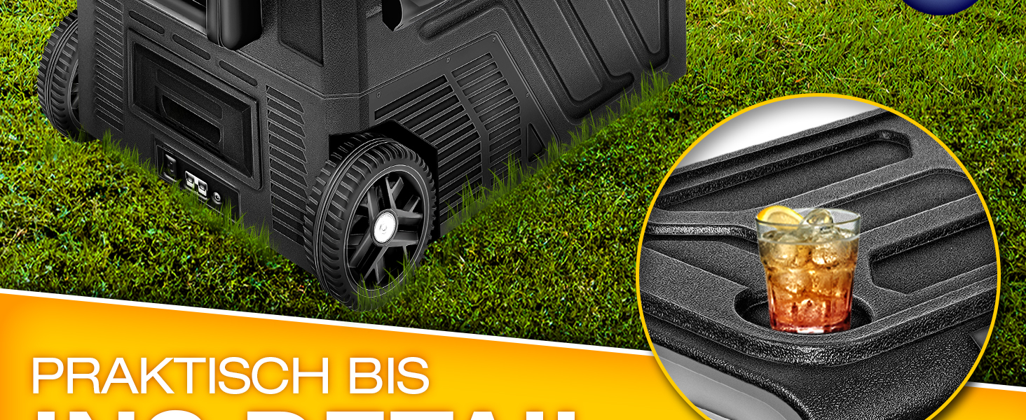 Автомобільний холодильник Tillvex Kompressor 40/50 л електричний з Wi-Fi та охолодженням до -20°C для авто, вантажівок, кемпінгу (12/24V, 230V, з акумулятором, чорний)