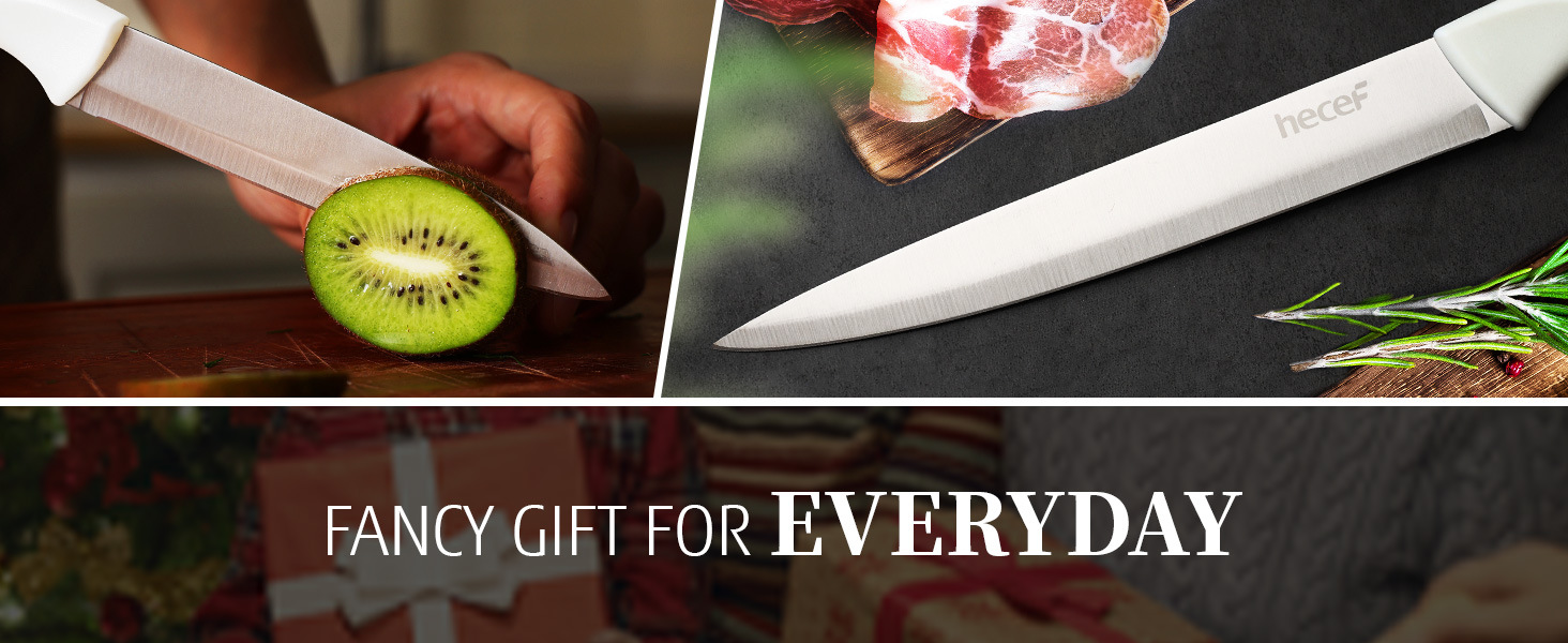 Набір кухонних ножів з бруском Messerich: 7 предметів, нержавіюча сталь, кухонні ножі та ножиці, чорний