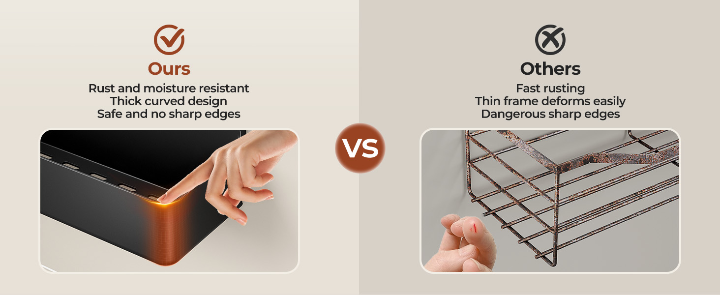 Поличка для душу Orimade без свердління, нержавіюча сталь, 5 шт., тримач для шампуню, велика місткість, чорний ABS пластик, 5 шт.