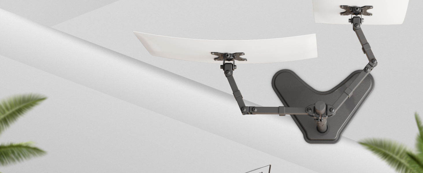 Підставка для монітора RICOO на 2 монітори, Dual Monitor Arm, TS3811, для 17-27 дюймів, PC Gaming, стіл