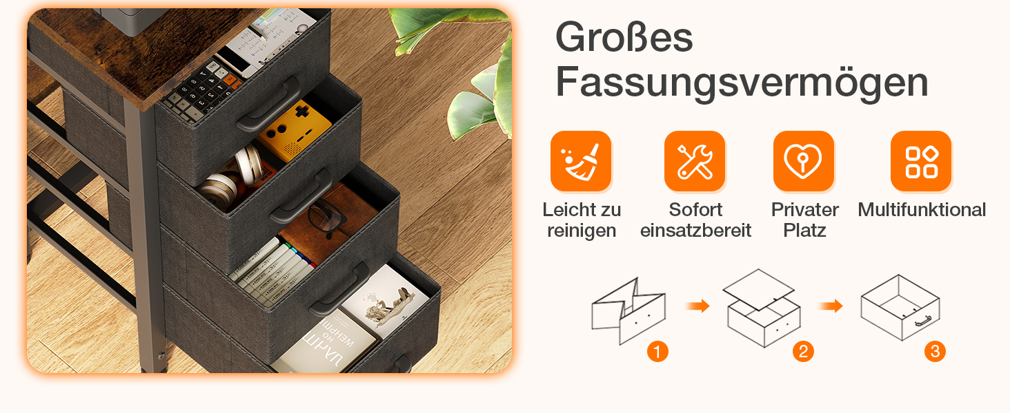 Комп'ютерний стіл Coleshome L-подібний, 120x70 см, 4 шухляди, для офісу/кабінету/спальні, вінтажний коричневий