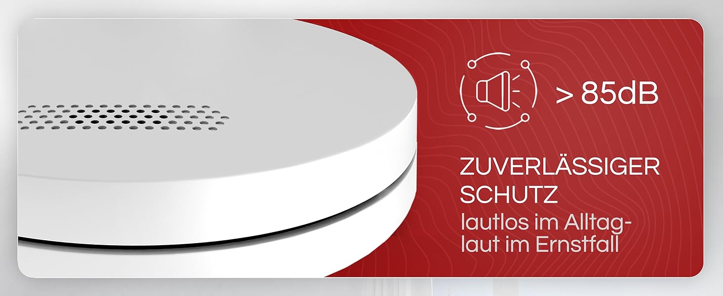 Датчик диму Rauchmelder на 10 років з батареєю, плоский, 3 шт. у комплекті, без свердління, без світлодіодного індикатора, для дому та офісу
