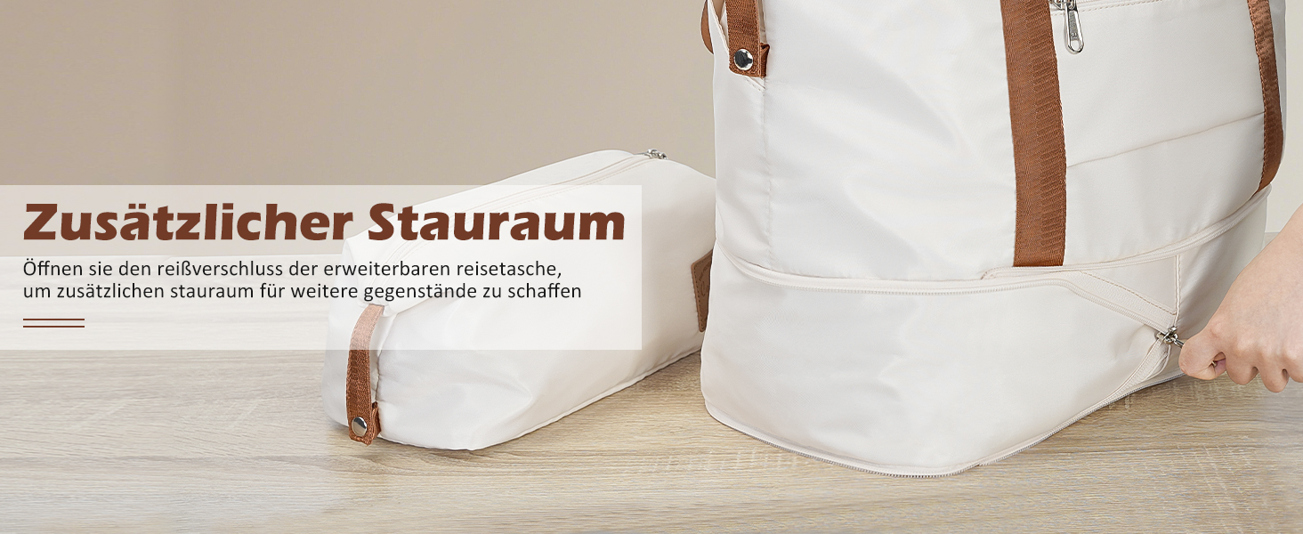 Набір валіз COOLIFE 3шт: велика валіза, сумка для подорожей, культиватор. ABS, TSA-замок, 4 колеса. Білий/коричневий.