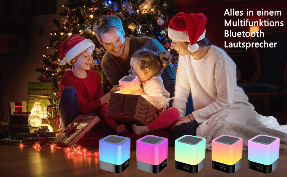 Динамік Bluetooth Світлодіодний приліжковий світильник Сенсорний затемнення RGB Будильник зі зміною кольору Ідеї подарунків