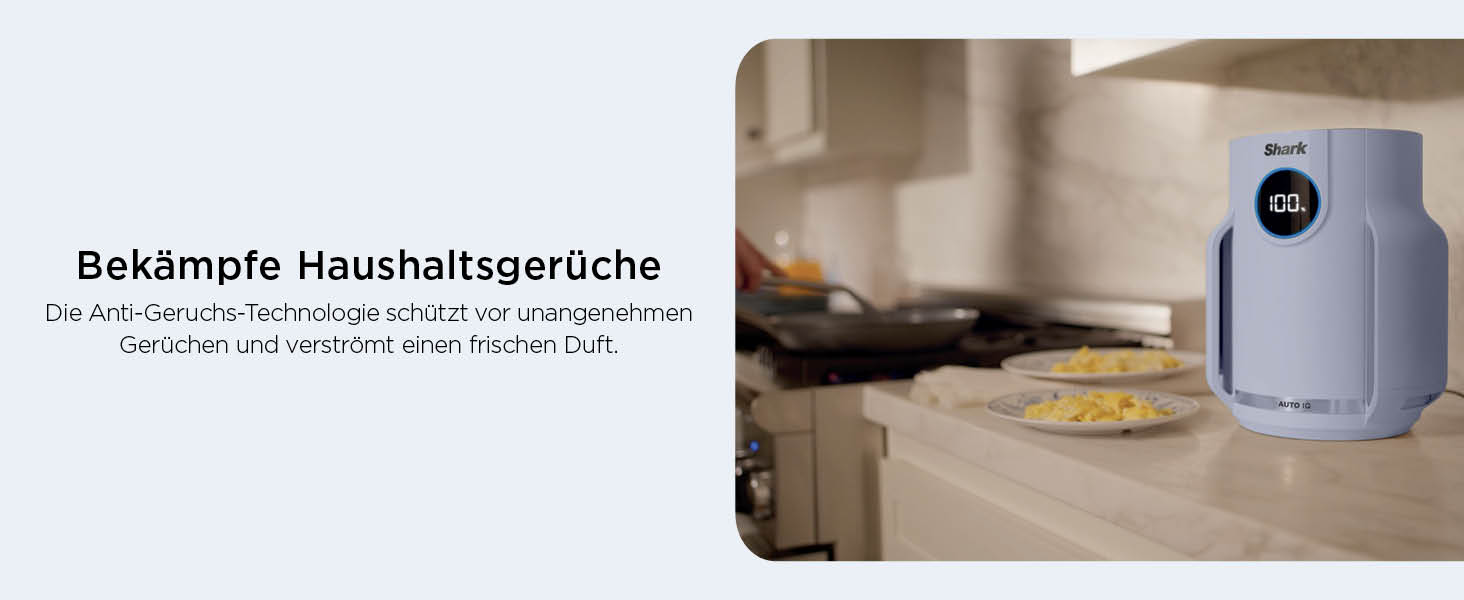 Повітряний фільтр Shark NeverChange HP150EU: для кімнат до 60 м², HEPA-фільтр на 5 років, 99,97% від алергенів, авто-режим, тиха робота, LED-дисплей, білий