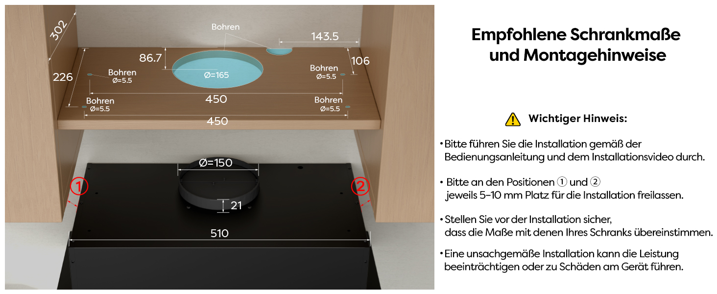 Витяжка кухонна CIARRA CBCB6906D 60 см, T-подібна, чорна, A++, продуктивність 391 м³/h, LED-підсвітка, з вугільним фільтром CBCF002X2, режим рециркуляції та відведення