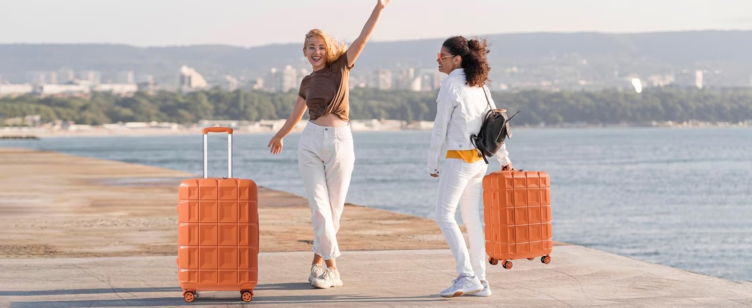 Набір валіз KONO 4 шт. з ABS-пластику з TSA замком: M, L, XL (білий)