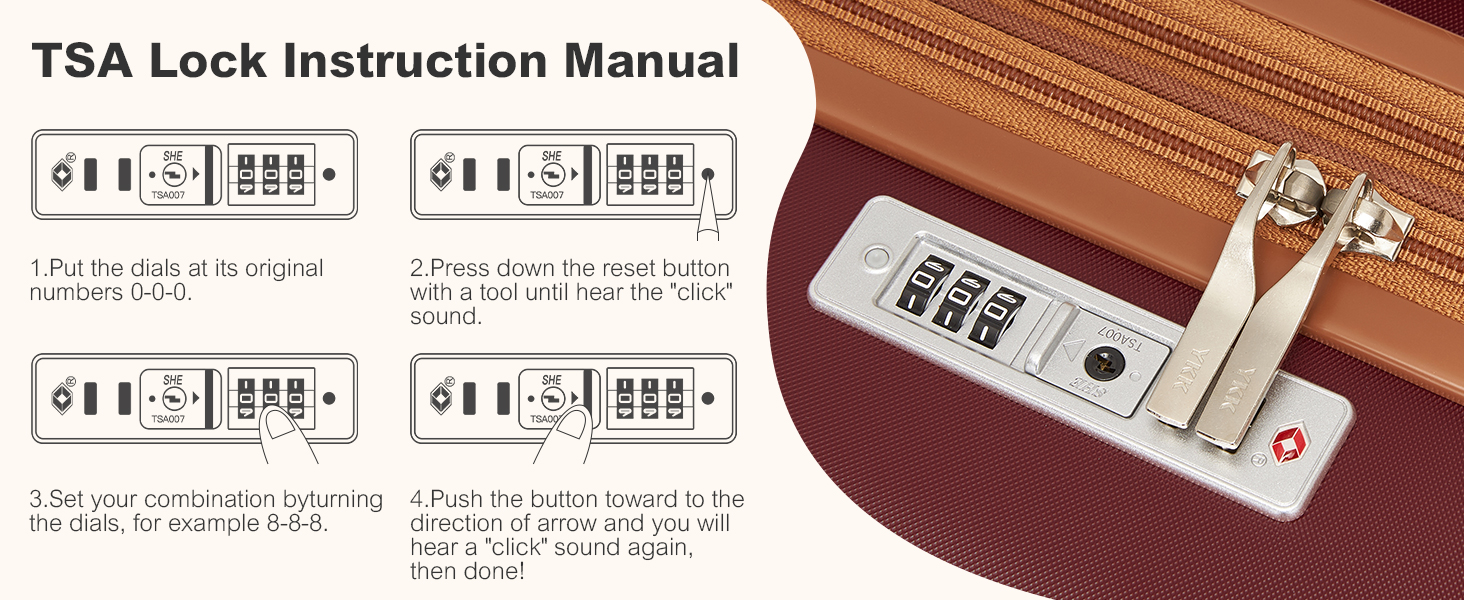 Чемодан-валіза KONO Mittelgroß (L) з ABS+PC, 4 колеса, TSA-замок (червоний/коричневий)