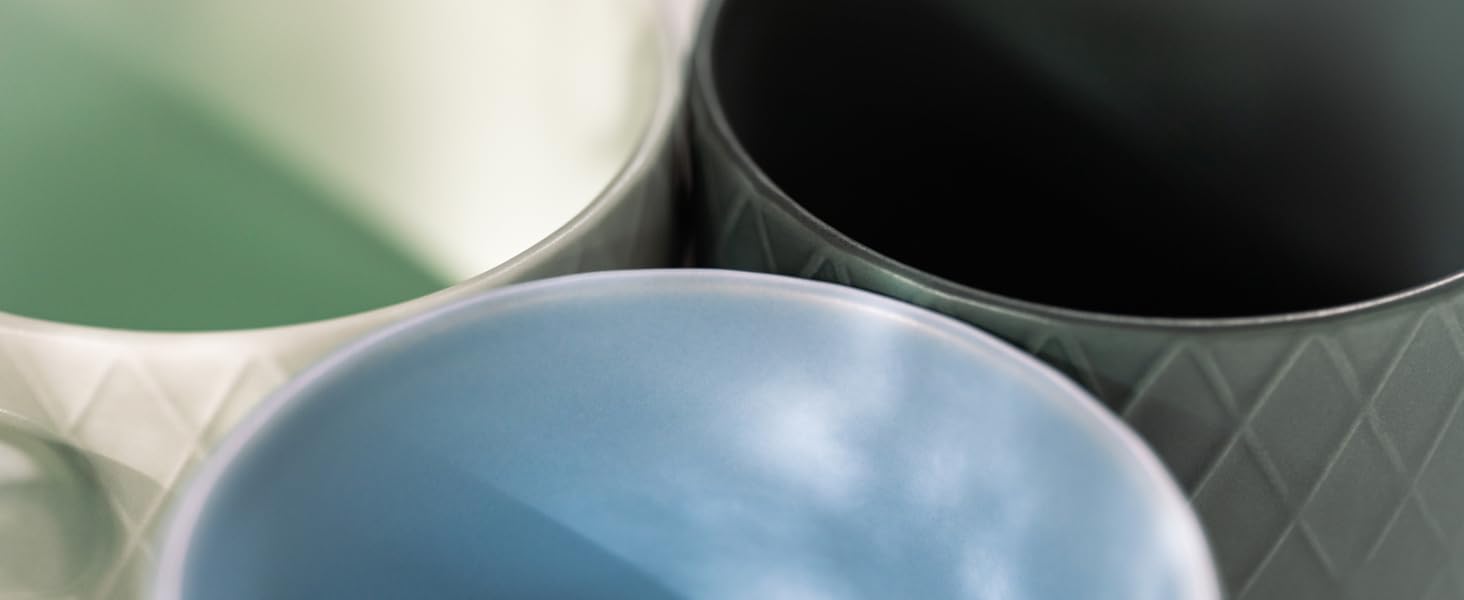 Набір чашок KIVY Tassen Set 6 шт. по 400 мл: великі чашки для кави та чаю, керамічні, кольорові, сучасний дизайн