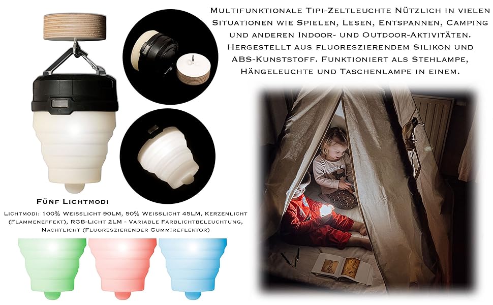 Дитяче намет-типі Tipi PaLulli® з бавовни, килимком, лампою та декоративними подушками (Рожевий)