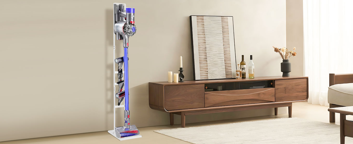 Підставка для пилососа OUTBROS для Dyson V15s-V6, металева, без свердління, біла