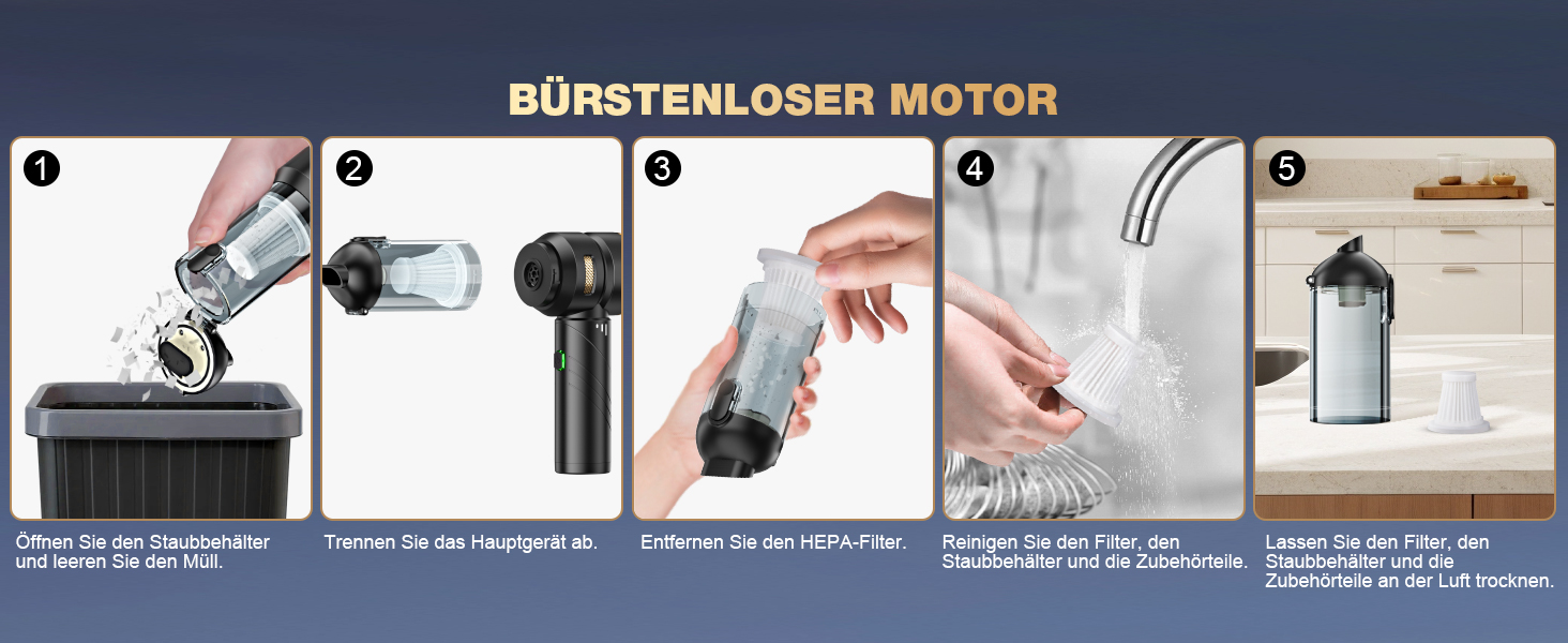 Акумуляторний ручний пилосос 4-в-1 для авто та дому, потужність 28000Па, бездротовий пилосос для прибирання шерсті тварин, кухні та офісу