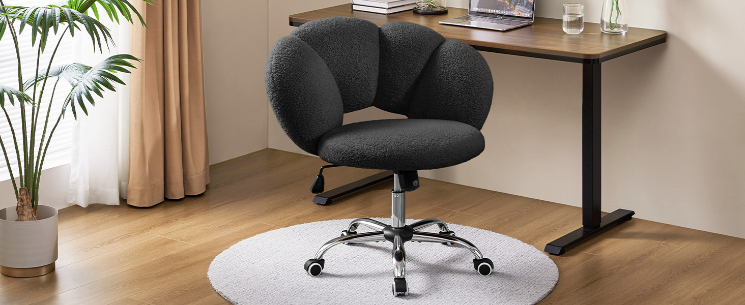 Крісло офісне Yaheetech, ергономічне, чорне, регульоване по висоті, до 136 кг, для дому/офісу