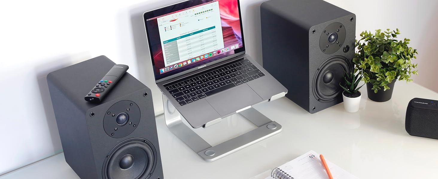VULKKANO A5 ARC Поличкові колонки Bluetooth 5.0 з HDMI ARC, оптичним входом, RCA, USB, вихід для сабвуфера, коричневі