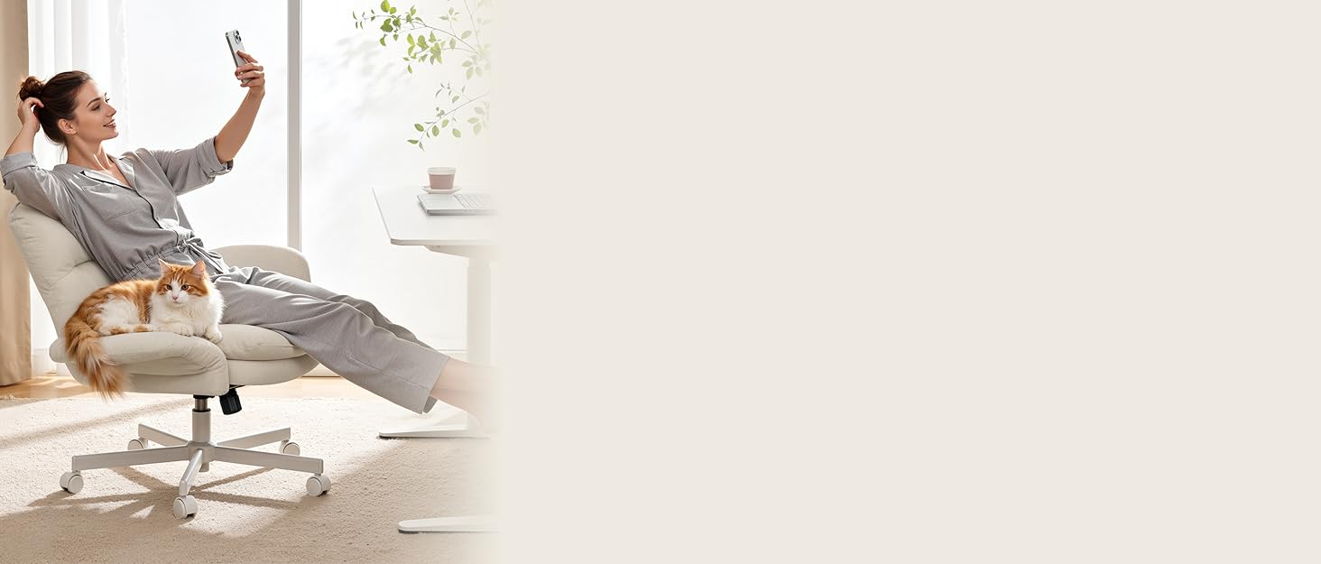 Офісний стілець WOLTU обертовий, ергономічний, з роликами, регульована висота, оксамит, темно-сірий/чорний для дому, офісу, спальні