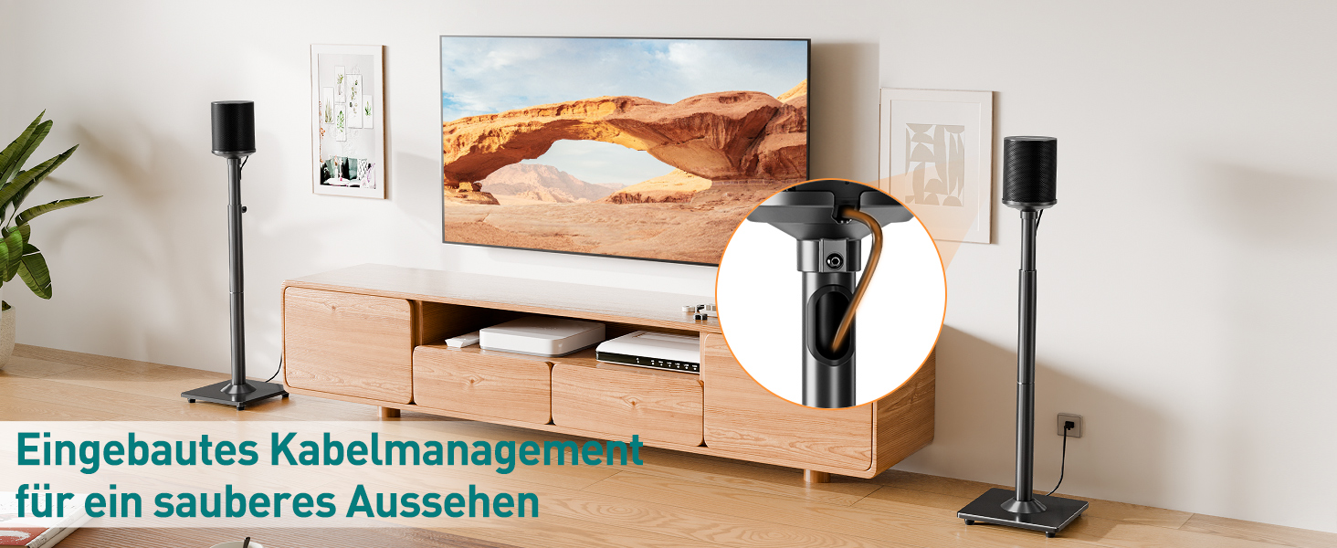 Підставка для колонок ELIVED для Sonos One, One SL, Play:1, Era 100, регульована висота 88,8-110,3 см, пара, EV5024