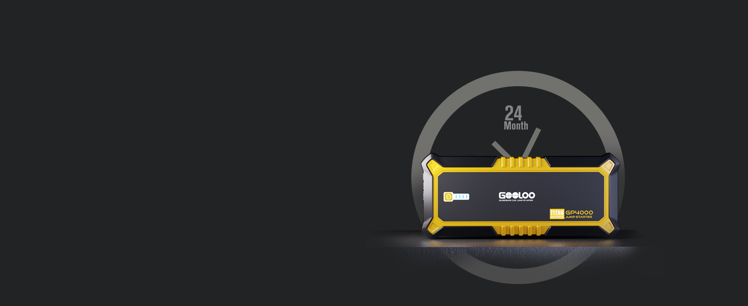 Powerbank Starthilfe GOOLOO GP2000 для автомобілів: 4000A, USB-швидка зарядка, LED, кабель для підзарядки, 8.0L бензин/6.0L дизель