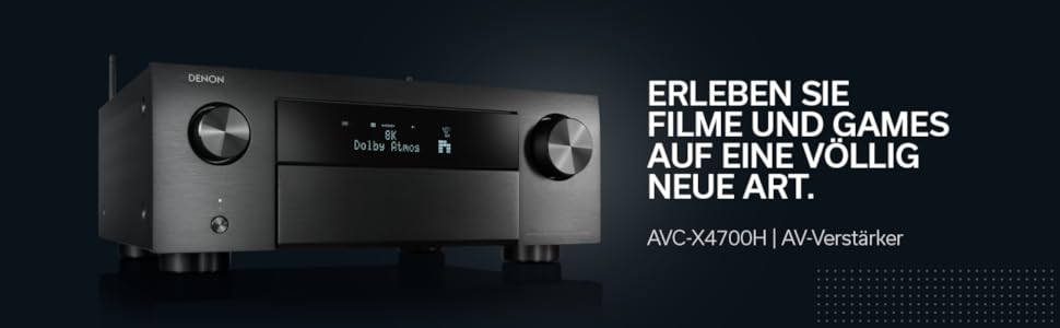 Канальний AV підсилювач Denon AVC-X4700H, 8K, Dolby Atmos, Alexa, HEOS, AirPlay 2, срібло, 9.2-