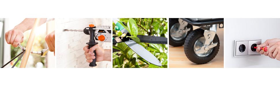 Набір інструментів Meister 156 предметів у візку на колесах з телескопічною ручкою - професійний кейс для інструментів, чорний/сріблястий, 8971440