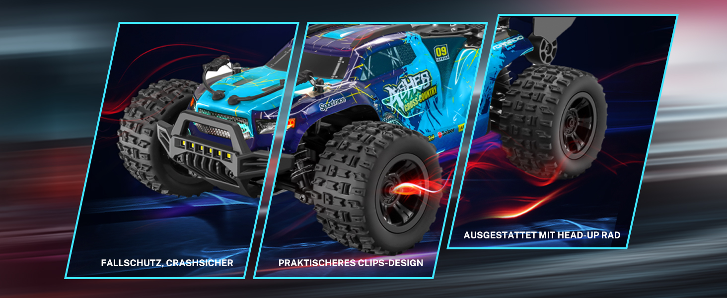 RC Автомобіль YONCHER 18101 1:18 4WD, 40 км/год, для дітей та дорослих, позашляховик, монстр-трак, 2 акумулятори, 70+ хв роботи