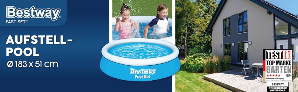 Басейн Bestway Fast Set, круглий, без насоса 183 х 51 см 183 х 51 см без аксесуарів