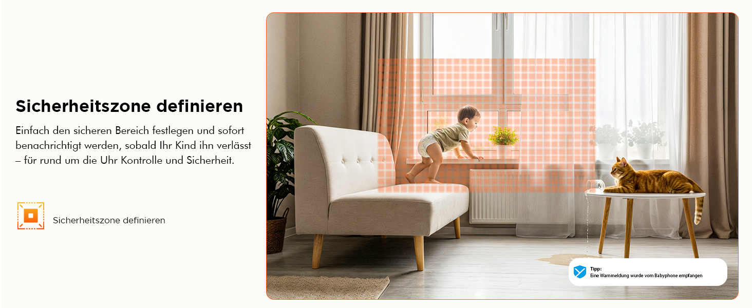 Відеоняня з камерою 1080P HD PTZ 360° та Wi-Fi: монітор для немовлят з додатком, нічним баченням, 4x Zoom, детекцією руху/звуку, двостороннім аудіо, автотрекінгом та сповіщеннями