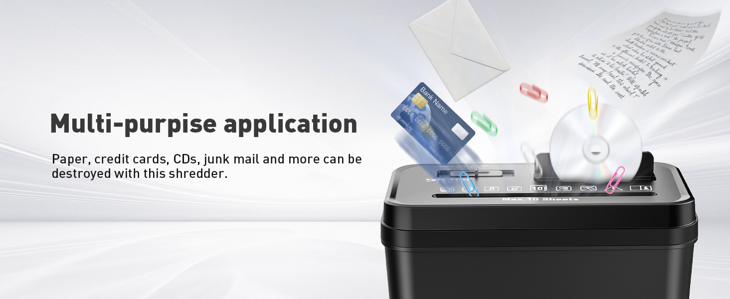 Шредер SINCHEREU для офісу та дому, 6 листів, P4, 11л кошик, знищення картки/CD, захист від перегріву