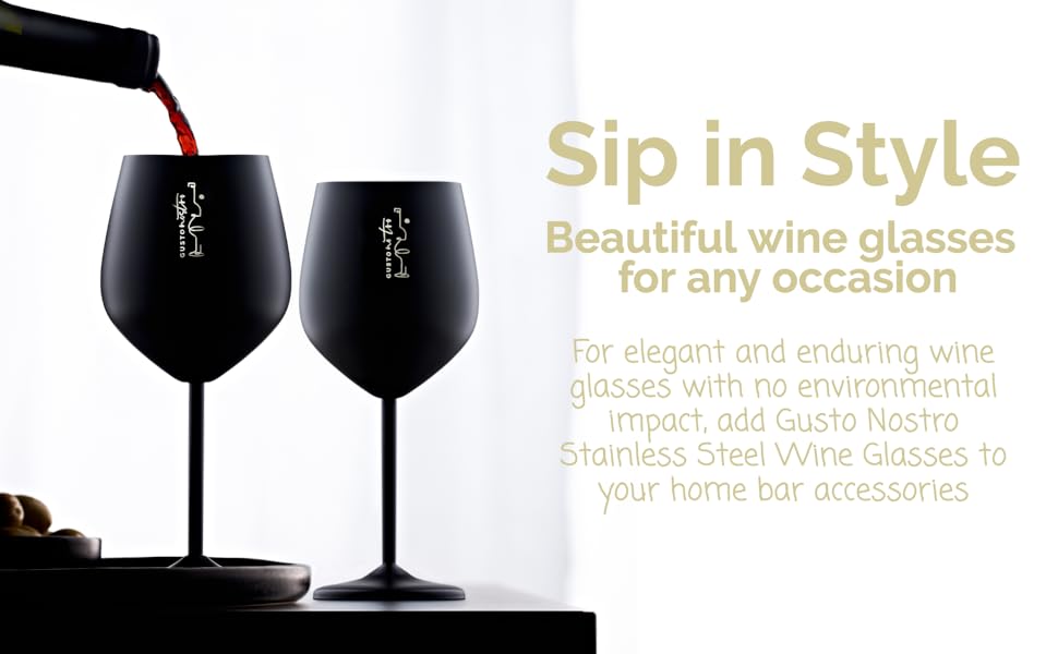 Набір келихів для вина зі стебла з нержавіючої сталі (2 шт.) - 540 мл, для вечірок, свят, шампанського та коктейлів