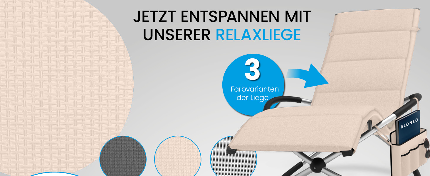 Крісло-гойдалка ELONEO для вулиці з кишенею, крісло-релакс до 180 кг, стійке до погодних умов, для саду та балкону (з подушкою, кремовий/кремовий)