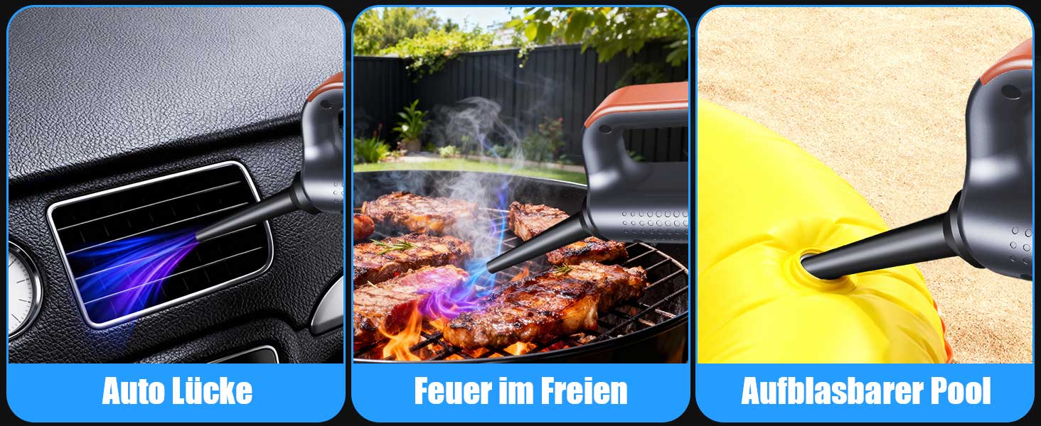 Акумуляторний ручний пилосмок Handstaubsauger 26000 Па, бездротовий автомобільний пилосмок 4-в-1 з безщітковим двигуном, HD-дисплеєм та LED-підсвіткою, помаранчевий