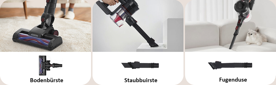 Акумуляторний пилосос Kavolet 25 KPa, 40 хв роботи, 2-в-1 для дому та авто, з насадкою для щілин та щіткою