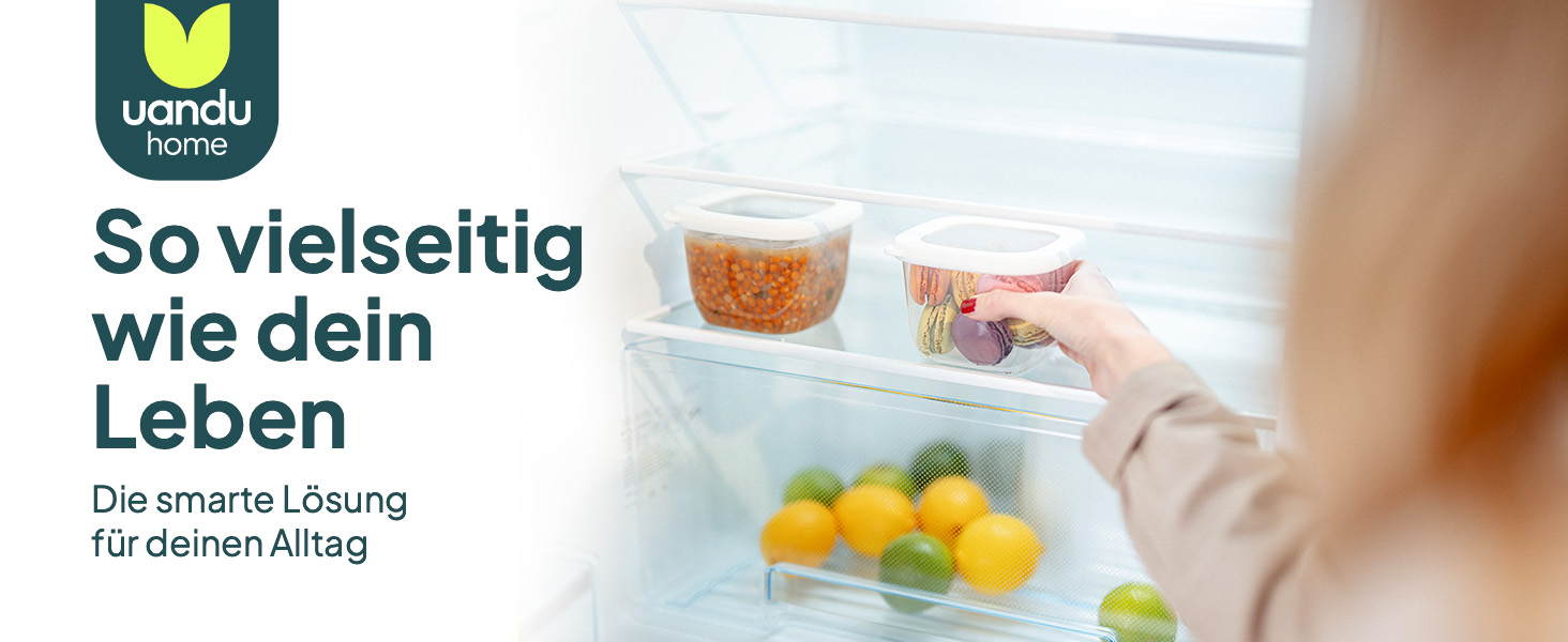 Набір контейнерів для зберігання Uandu 24 шт. з кришкою, герметичні | Контейнери для кухні, організація | Без BPA | Організатор для кухні | Для сухих продуктів, сірий мікс