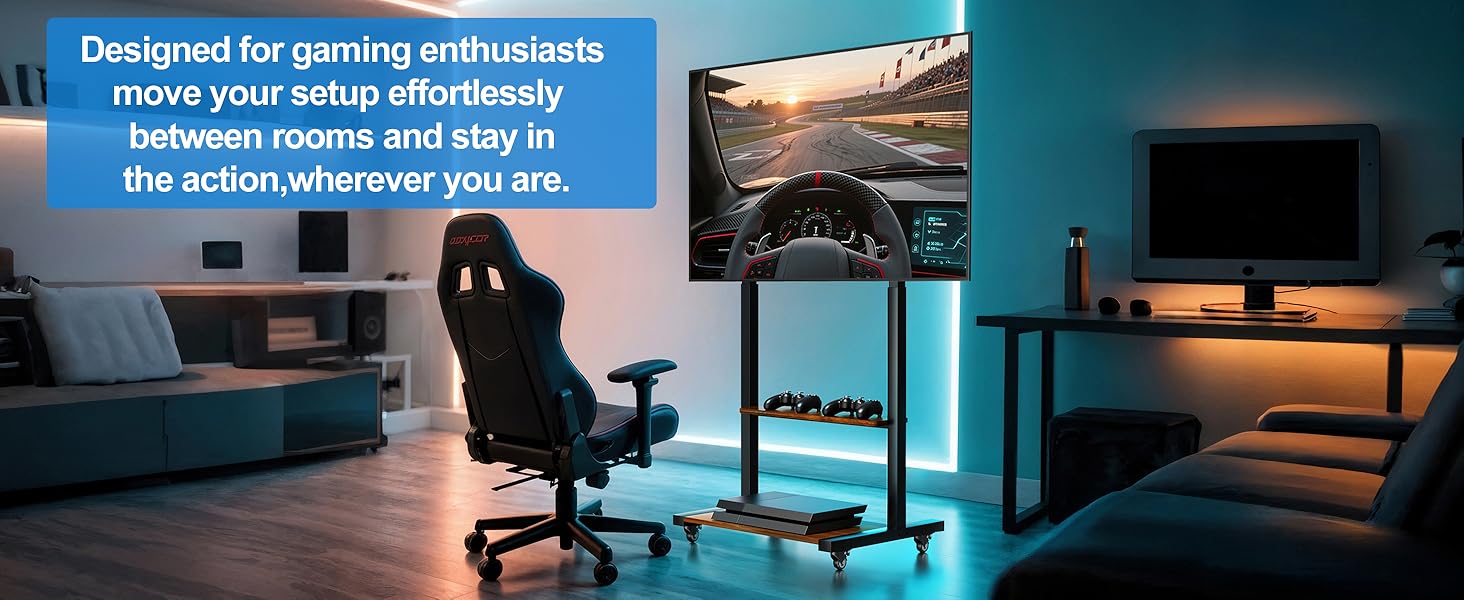 Підставка для телевізора Boden 40-100 дюймів з поличкою та колесами, VESA 800x600, до 100 кг