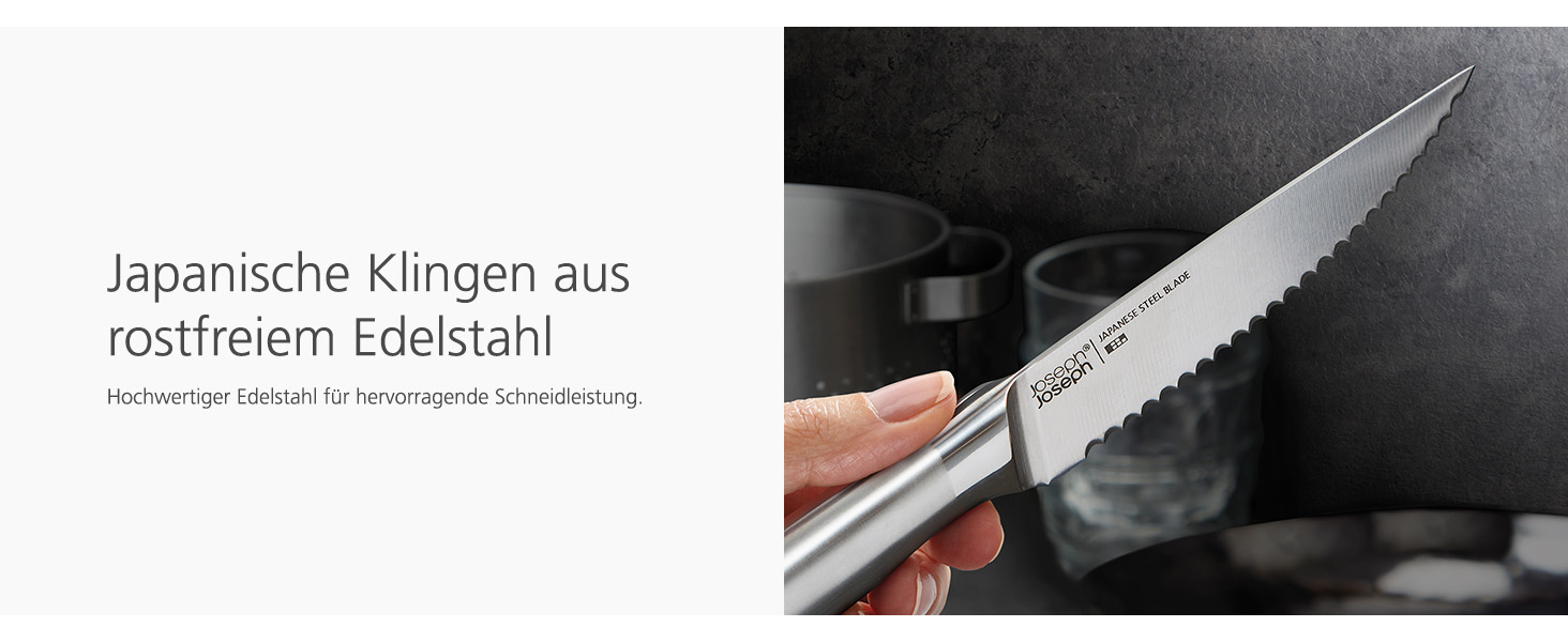 Набір ножів Joseph Joseph Elevate SlimBlock 5 шт. з точилкою, чорний (бамбук)