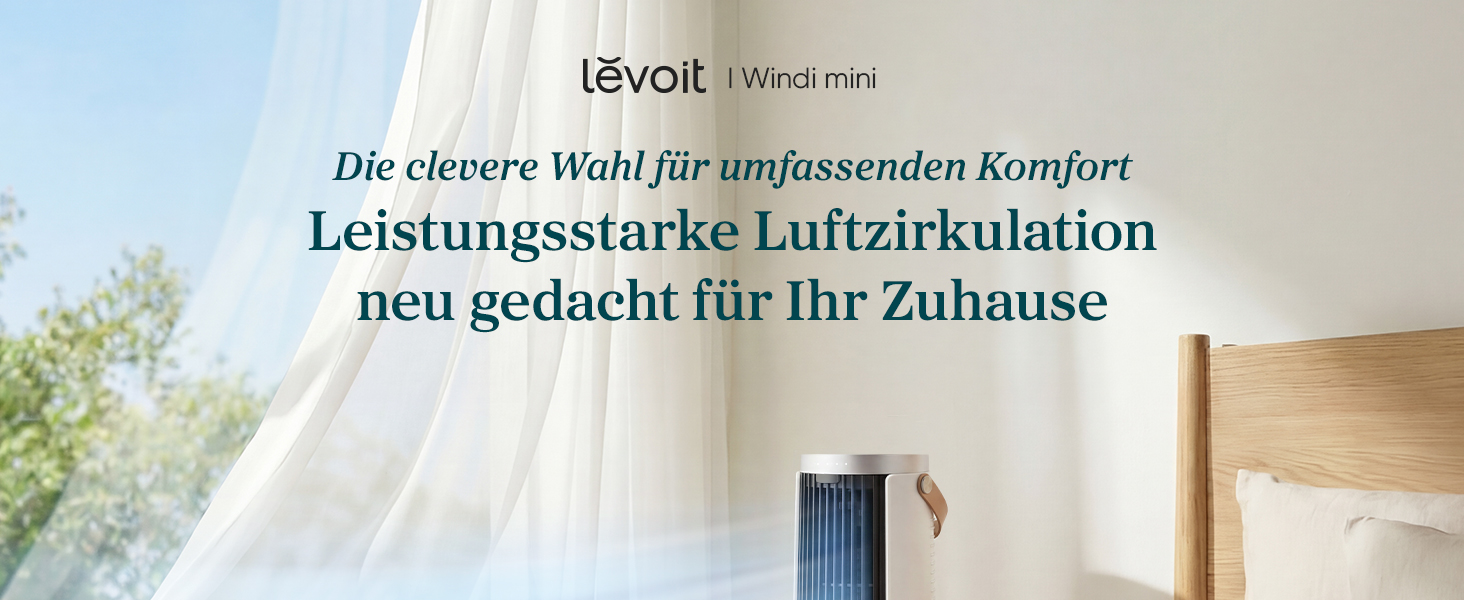 Вентилятор вежовий Levoit Kompakt DC: тихий, 7 м/с, з пультом, таймером, 90° осциляція, 33 см, білий