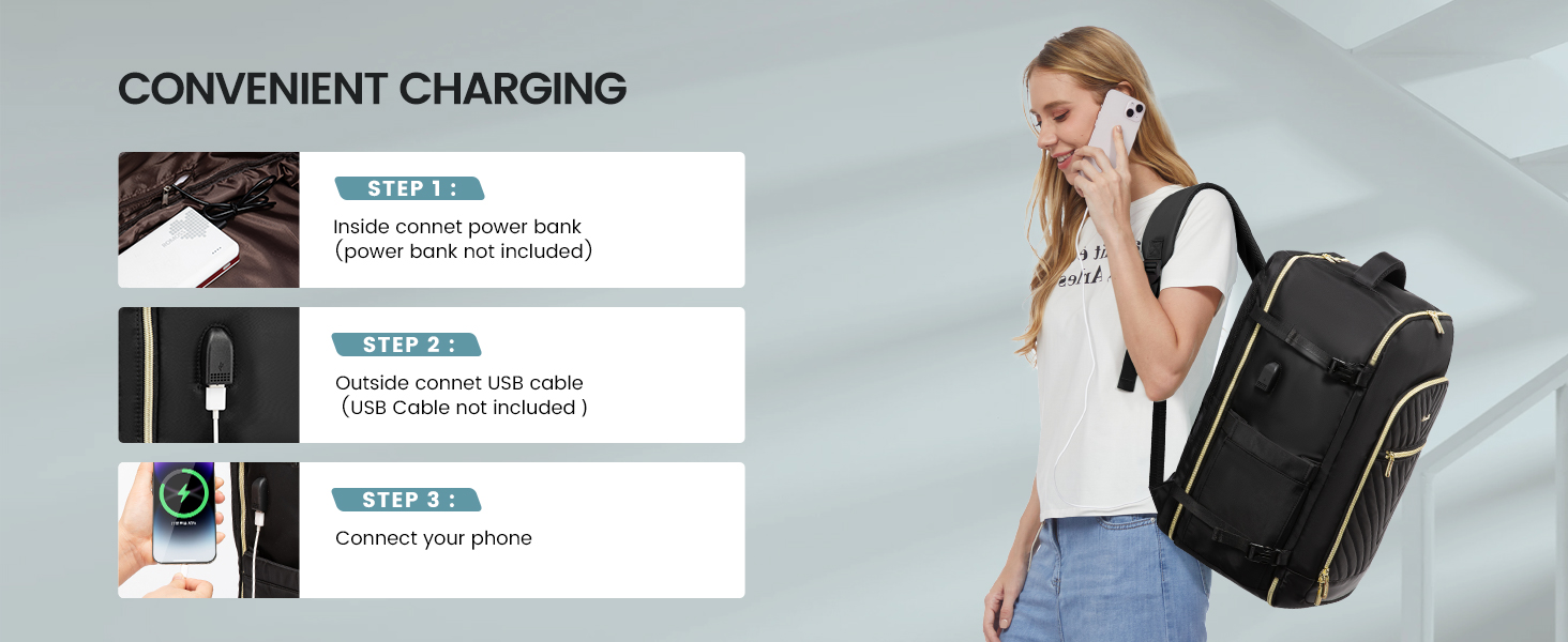 LOVEVOOK Рюкзак для ручної поклажі 40L, жіночий, для подорожей, великий, сумка-валіза, рюкзак для ноутбука 17.3