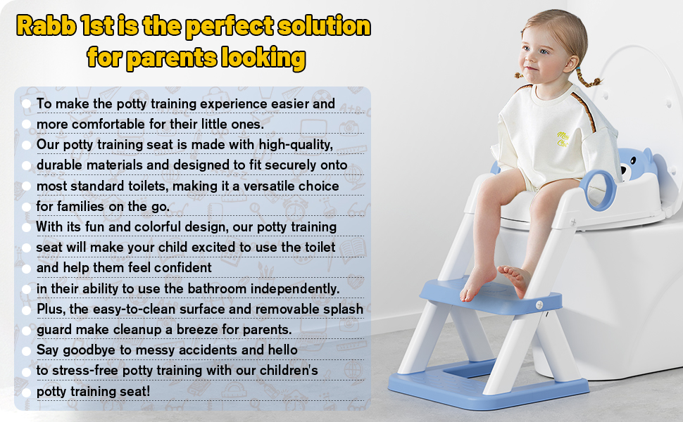 Дитячий унітаз-сходинка з сидінням 2-в-1 для хлопчиків та дівчаток, блакитний. Безпечний та зручний!