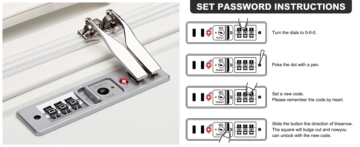 Валіза-тележка KONO, велика, легка, з жорстким корпусом, TSA-замок, 4 колеса (біла, XL)